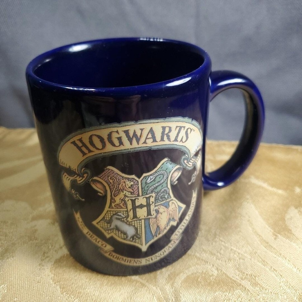 Harry Potter Hogwarts Mug Blue 2000 Sorcerers Stone Vintage Coffee Cup
